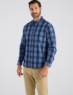 Camisa casual Regent Street de algodón manga larga para hombre