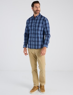 Camisa casual Regent Street de algodón manga larga para hombre