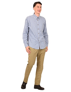 Camisa casual Ferrioni de algodón manga larga para hombre