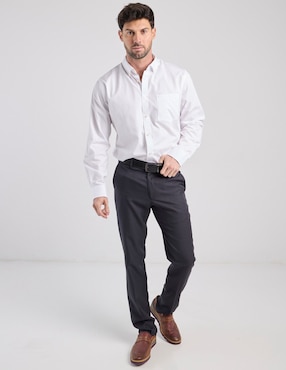 Camisa casual Izod de algodón manga larga para hombre