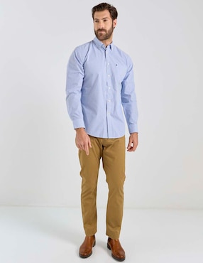 Camisa casual Izod de algodón manga larga para hombre