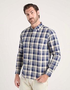 Camisa casual Polosur de algodón manga larga para hombre