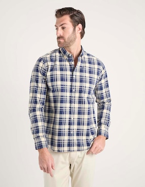 Camisa casual Polosur de algodón manga larga para hombre