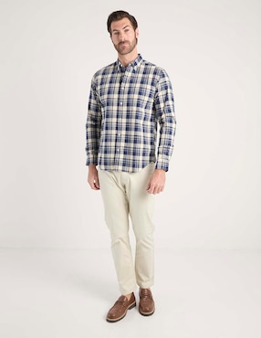 Camisa casual Polosur de algodón manga larga para hombre