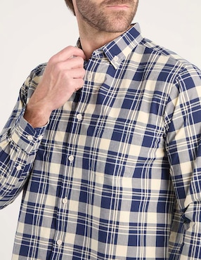 Camisa casual Polosur de algodón manga larga para hombre