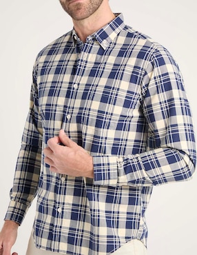 Camisa casual Polosur de algodón manga larga para hombre