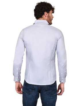 Camisa casual Ferrioni de algodón manga larga para hombre