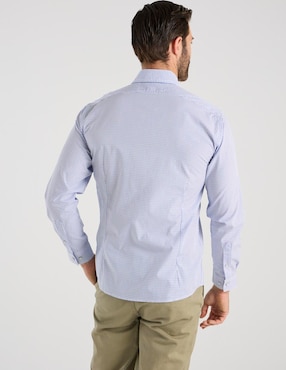 Camisa casual Ferrioni de algodón manga larga para hombre