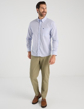 Camisa casual Ferrioni de algodón manga larga para hombre