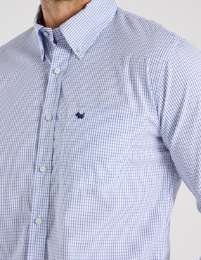 Camisa casual Ferrioni de algodón manga larga para hombre