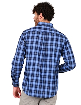 Camisa casual Ferrioni de algodón manga larga para hombre