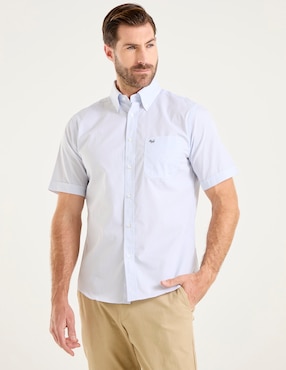 Camisa casual Ferrioni de algodón manga corta para hombre