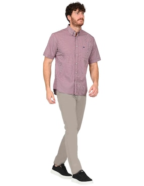 Camisa casual Ferrioni de algodón manga corta para hombre