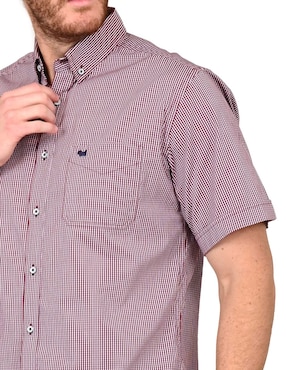 Camisa casual Ferrioni de algodón manga corta para hombre