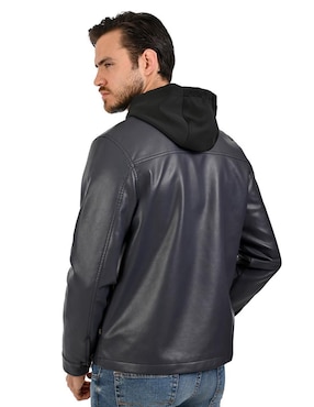 Chamarra casual lee con capucha para hombre