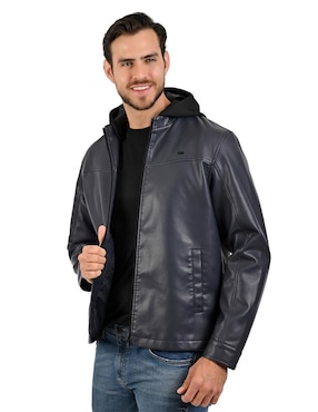 Chamarra casual lee con capucha para hombre