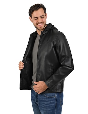 Chamarra casual lee con capucha para hombre