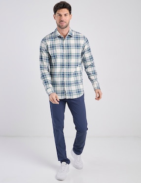 Camisa casual Polosur de algodón manga larga para hombre