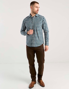 Camisa casual Polosur de algodón manga larga para hombre