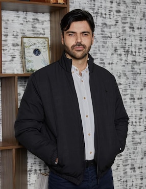 Chamarra casual Perry Ellis Portfolio con bolsillos para hombre
