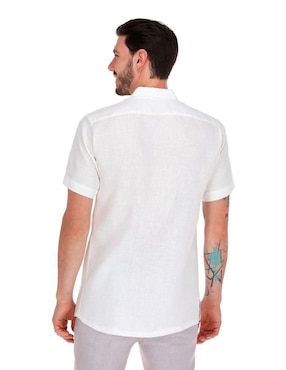 Camisa casual Camasha de bambú manga corta para hombre