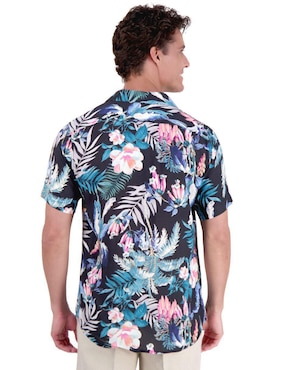 Camisa casual Camasha de viscosa manga corta para hombre