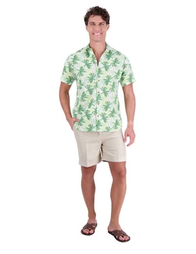 Camisa casual Camasha de bambú manga corta para hombre