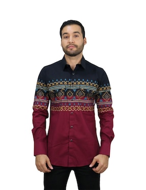 Camisa casual Platini de algodón manga larga para hombre