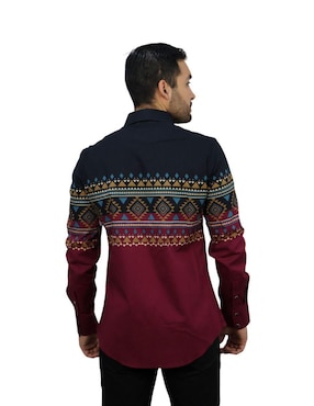 Camisa casual Platini de algodón manga larga para hombre