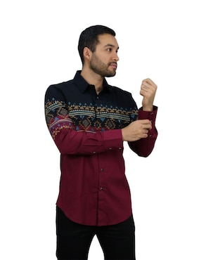 Camisa casual Platini de algodón manga larga para hombre
