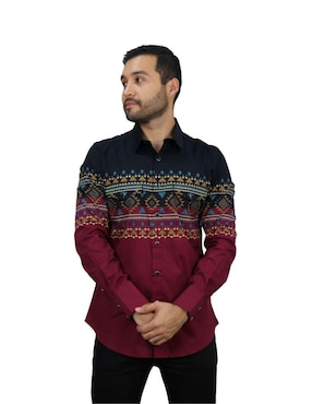Camisa casual Platini de algodón manga larga para hombre