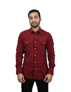 Camisa casual Platini de algodón manga larga para hombre