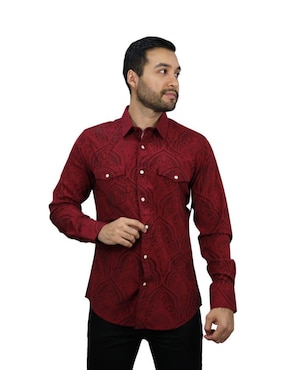 Camisa casual Platini de algodón manga larga para hombre