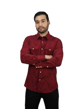 Camisa casual Platini de algodón manga larga para hombre