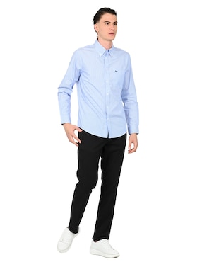 Camisa casual Ferrioni de algodón manga larga para hombre