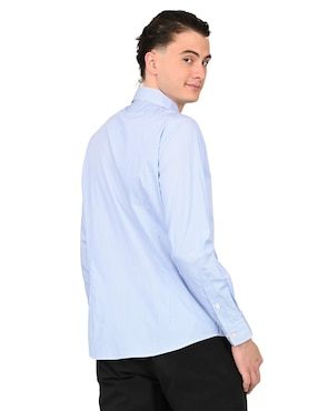 Camisa casual Ferrioni de algodón manga larga para hombre