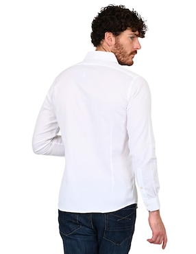 Camisa casual Ferrioni de algodón manga larga para hombre