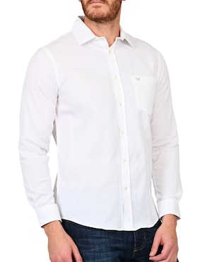 Camisa casual Ferrioni de algodón manga larga para hombre