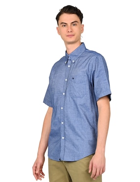 Camisa casual Ferrioni de algodón manga corta para hombre