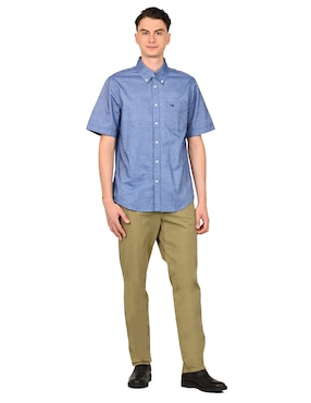 Camisa casual Ferrioni de algodón manga corta para hombre