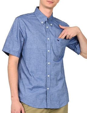Camisa casual Ferrioni de algodón manga corta para hombre