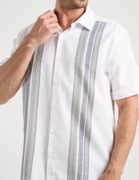 Camisa casual Cubavera de mezcla de materiales manga corta para hombre