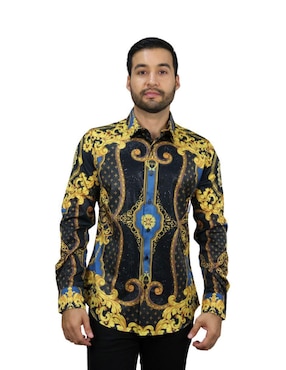 Camisa casual Platini manga larga para hombre