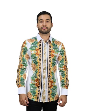 Camisa casual Platini manga larga para hombre