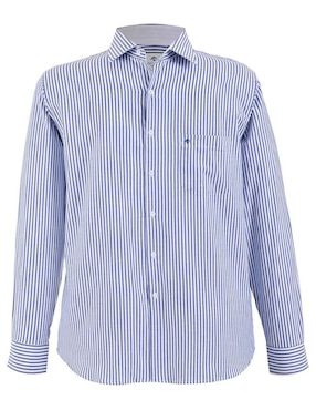 Camisa casual Michel Blanc de algodón manga larga para hombre