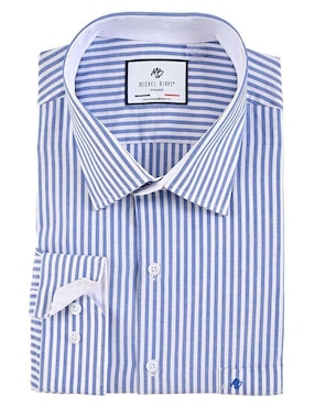 Camisa casual Michel Blanc de algodón manga larga para hombre