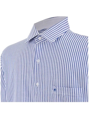 Camisa casual Michel Blanc de algodón manga larga para hombre