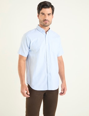 Camisa casual Dioro de algodón manga corta para hombre