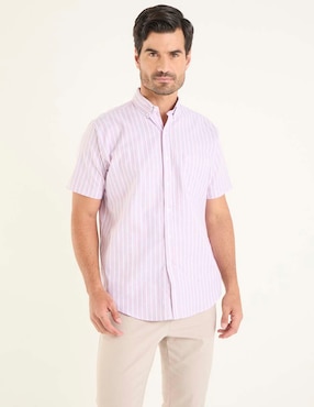 Camisa casual Dioro de algodón manga corta para hombre