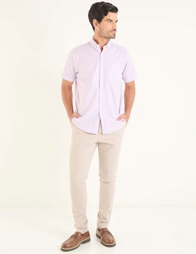 Camisa casual Dioro de algodón manga corta para hombre
